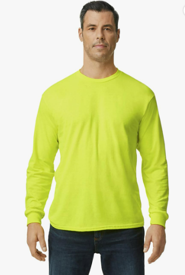 Custom Logo Yellow Long Sleeve Safety Shirt 100% Cotton
