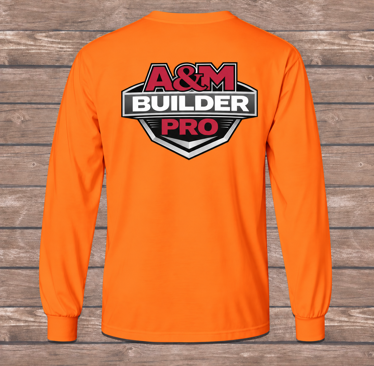 Custom Logo Orange Hi-Vis Long Sleeve Safety Shirt 100% Polyester